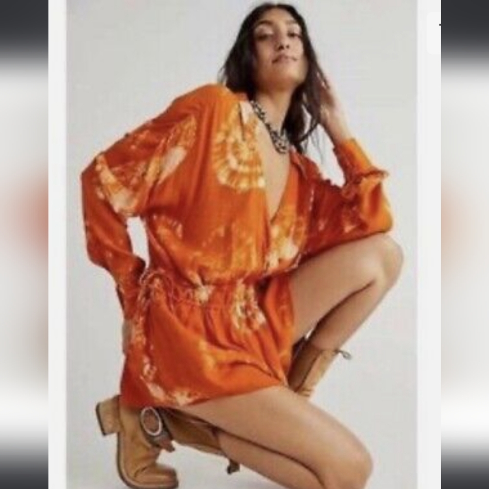 Free People tie dye romper NWT